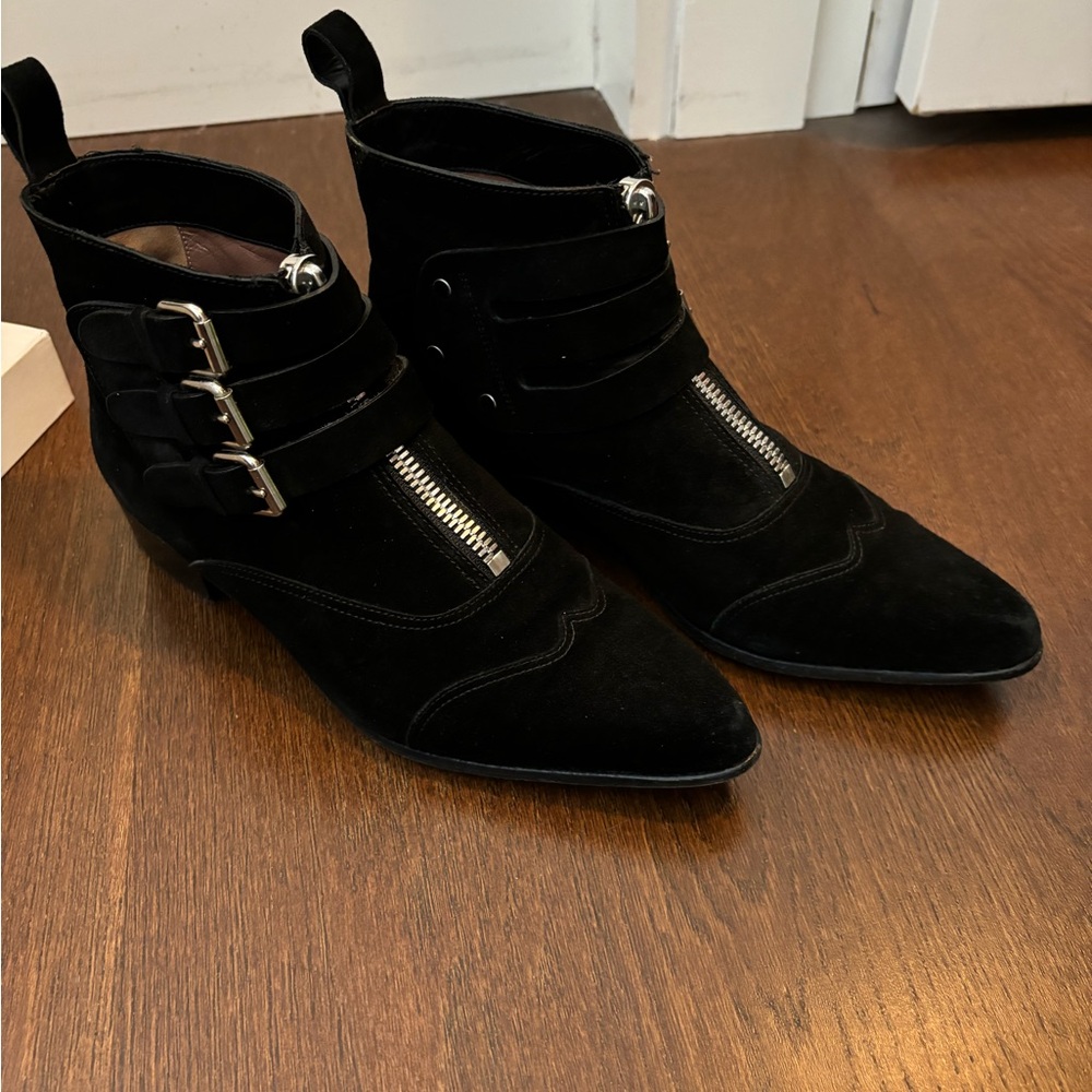 Tabitha Simmons ‘Early’ Black Ankle Boots with Buckles